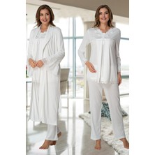Uzun Kol Lohusa Pijama Sabahlık Takım Effort 7034