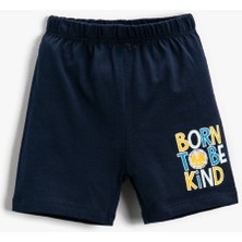Koton Erkek Bebek Slogan Baskılı Şort Pamuklu