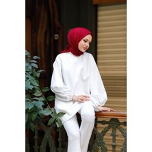 Losyana Bambu Kraş Eşarp Bordo