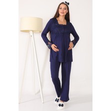 Lohusa Hamile 2603 Lacivert Lohusa Pijama