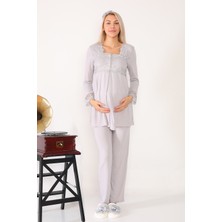 Lohusa Hamile 2603 Gri Lohusa Pijama