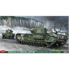 Hasegawa 30043 1/72 Churchill Mk.ı/ıı ve Daimler Mk.ıı (Dieppe Raid) Tankları Demonte Plastik Maket Seti