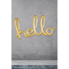 Pekshop Hello Yazılı El Yazısı Şekilli Folyo Balon