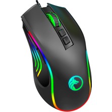 Gametech Prime Makro Tuşlu 12800DPI Rgb Ledli Drag Click Oyuncu Mouse