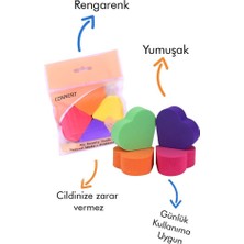 Iman Of Noble 4'lü Kalp Şekilli Renkli Makyaj Süngeri