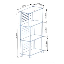 Ata Home Çok Amaçlı 3 Raflı Ahşap Modern Dekoratif   Dolabı Raf