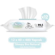 Sleepy Bio Natural Islak Bebek Havlusu 12x40 (480 Yaprak)