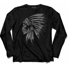 Kendim Seçtim Calavera Indıa Hindistan Kuru Kafa Skull Uzun Kollu Tişört