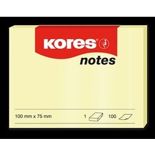Kores Yapışkanlı Sarı Notlar 100X75MM 100 Yaprak