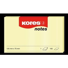 Kores Yapışkanlı Sarı Notlar 125X75MM 100 Yaprak