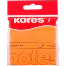 Kores Neon Turuncu Yapışkanlı Notluk 75X75MM