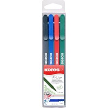 Kores  Fineliner Set 4lü Üçgen 0,4 mm Pvc Çantalı