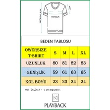 Playbackmoda Owersize Gülen Yüz Tasarım Baskılı Tişört