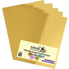 Artlantis Altın Sarı 50X70 Metalik Aynalı Fon Kartonu 5 Adet 1 Paket Artlantis Aynalı Metalik Fon Kartonu