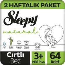 Sleepy Natural 2  Bebek Bezi 3+ Numara Midi Plus 64'lü