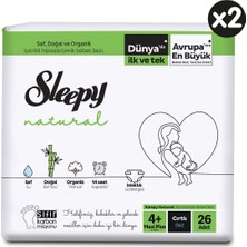Sleepy Natural 2 Bebek Bezi 4+ Numara Maxi Plus 52 Adet