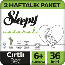 Sleepy Natural 2  Bebek Bezi 6+ Numara Xlarge Plus 36'lı