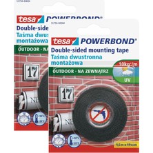 Tesa Powerbond Dış Mekan Çift Taraflı Montaj Bandı, 1.5MX19MM X2 Adet