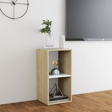 T Designo Tdesıgno Ay Televizyon Sehpası - Ünitesi -Kitaplık-Meşe Beyaz 72 cm 2 Raflı