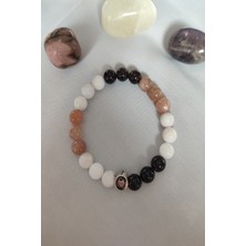 Atl Kilo Kontrol Bilekliği ( Güneş Taşı, Ay Taşı, Dumanlı Kuvars Doğaltaş Bileklik