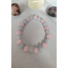 Atl Akuamarin, Pembe Kuvars Doğaltaş Bileklik