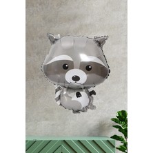 Pekshop Rakun Şeklinde Folyo Balon Woodland Konsept Doğum Günü Balonları