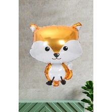 Pekshop Tilki Şeklinde Folyo Balon Woodland Konsept Doğum Günü Balonları