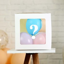 Patladı Gitti Şeffaf Karakterli Beyaz Kutu ve Balon Seti Kendin Yap Doğum Günü Süsleme