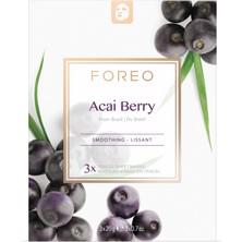 Foreo Acai Berry Pürüzsüzleştirici 3'lü Kağıt Maske