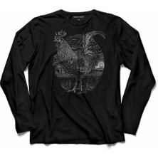 Kendim Seçtim Tavuk Silüet Hıcken Çiftlik Yumurta Uzun Kollu Tişört