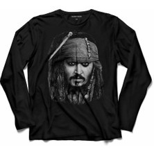 Kendim Seçtim Johnny Depp Jack Sparrow Karayip Korsanları Uzun Kollu Tişört