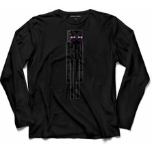 Kendim Seçtim Mınecraft Enderman Ender Man Uzun Kollu Tişört