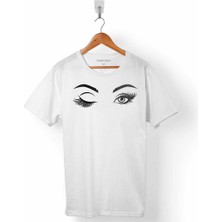 Kendim Seçtim Eyelash Extensıon Göz Kaş Kirpik Eye Logo Erkek Tişört