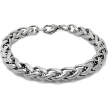Chavin 8 mm. Gri Çelik Erkek Bileklik dg36