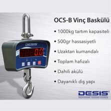 Desis Ocs-B Dijital Vinç Baskülü - Hassasiyet: 0,5 Kg. Max: 1000 Kg.