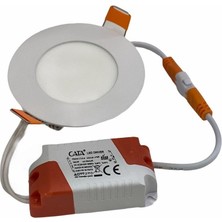 Cata 3 Watt Panel LED Armatür Sıva Altı Yuvarlak Ct 5144 Günışığı Sarı Işık 3200K Alüminyum Kasa