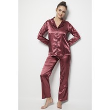 Miorre Kadın Saten Pijama Takım Yumuşak Rahat Kesim Şıklığı ile 001-018466 Model No
