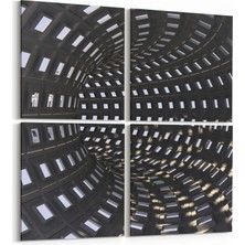 Olla 10261K4 Abstract Girdap Görsel Kare 4'lü Kanvas Tablo