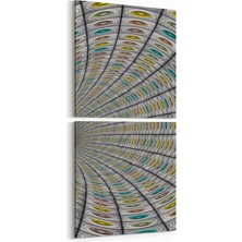 Olla 10229K2D Abstract Girdap Görsel Kare 2'li Dikey Kanvas Tablo