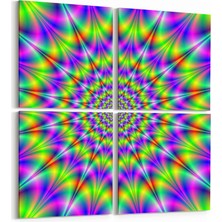 Olla 10227K4 Abstract Girdap Görsel Kare 4'lü Kanvas Tablo