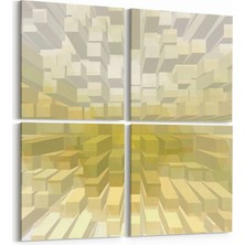 Olla 10045K4 Abstract 3 Boyut Görsel Kare 4'lü Kanvas Tablo