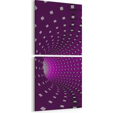Olla 10257K2D Abstract Girdap Görsel Kare 2'li Dikey Kanvas Tablo