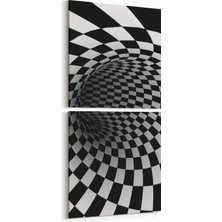 Olla 10219K2D Abstract Girdap Görsel Kare 2'li Dikey Kanvas Tablo