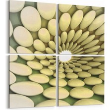 Olla 10220K4 Abstract Girdap Görsel Kare 4'lü Kanvas Tablo