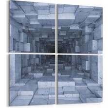 Olla 10245K4 Abstract Girdap Görsel Kare 4'lü Kanvas Tablo