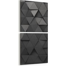 Olla 10030K2D Abstract 3 Boyut Görsel Kare 2'li Dikey Kanvas Tablo