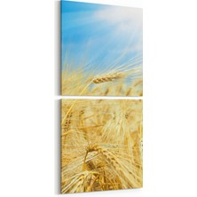 Olla 13893K2D Doğa / Manzara Görseli Kare 2'li Dikey Kanvas Tablo