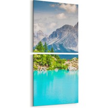 Olla 13736K2D Doğa / Manzara Görseli Kare 2'li Dikey Kanvas Tablo