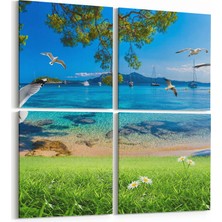 Olla 13383K4 Doğa / Manzara Görseli Kare 4'lü Kanvas Tablo