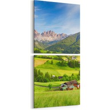 Olla 13857K2D Doğa / Manzara Görseli Kare 2'li Dikey Kanvas Tablo